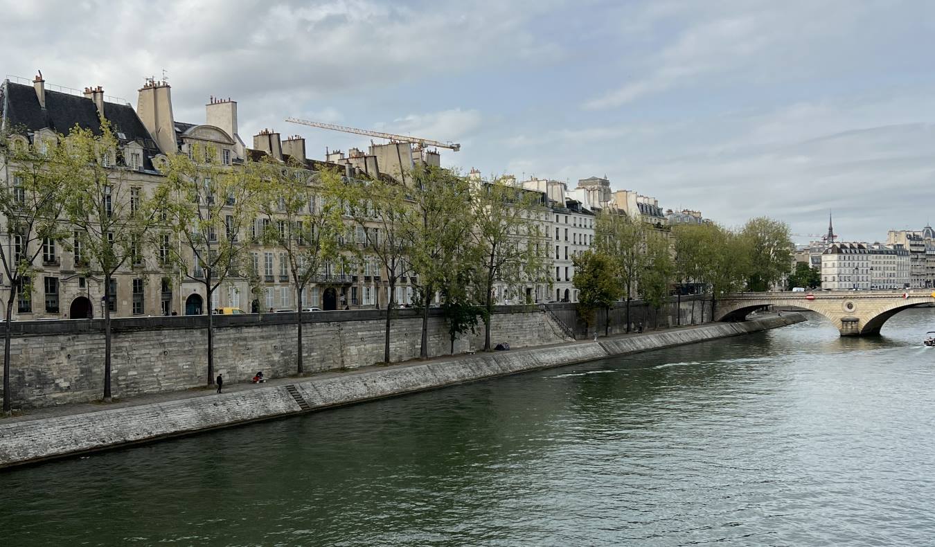 Pont Neuf crossing the Seine River in Paris, France
